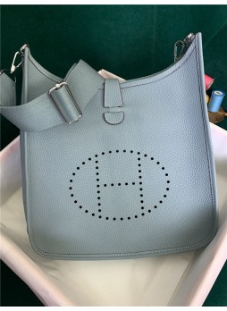 Her.mes Evelyne III PM Bag Clemence Leather In Grey-Blue High
